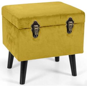 BAKAJI Pouf de rangement avec revêtement en velours et forme de valise ouverte, tabouret de coffre repose-pieds en tissu design moderne avec fermetures éclair de fermeture, dimensions 40 x 33 x 40 cm - Publicité