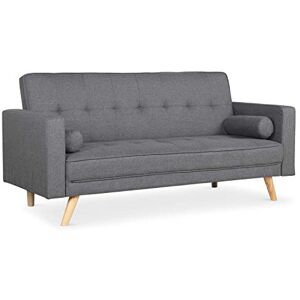 Menzzo Slow Canapé scandinave Convertible et très Confortable, Tissu, Gris Foncé, Dimensions : L186 x P75 x H89 cm - Publicité