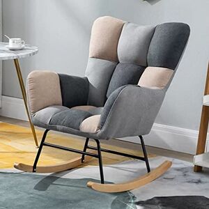 ARCEFT Chaise Moderne à Bascule en Tissu Teddy avec accoudoirs, Chaise Longue rembourrée en Velours avec Coussin épais pour Le Salon - Publicité