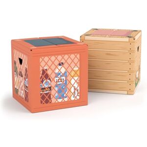 FOLDZILLA Tabouret Enfant en Carton Lot de 2 tabourets 29 x 29 x 29 cm Pouf Pliable siège Cube Chambre Fille et garçon Tabouret Kiosque - Publicité