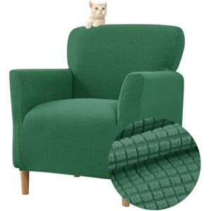 Highdi Housse de Fauteuil Extensible 1 Place, Jacquard Housse de Fauteuil Club Couverture de Fauteuil Chesterfield Lavable Protecteur de Fauteuil pour Salon Tub Chair Canapé (Vert foncé) - Publicité