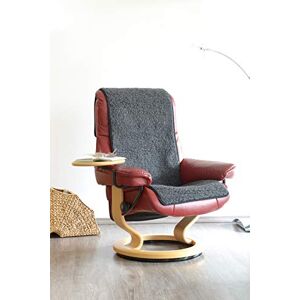 K. & N. Schurwolle Fauteuil-fauteuils ou fauteuils en Laine Flor Schurwolle Couche de Base : 100% Polyester, Anthracite, env. 160 x 50 cm - Publicité