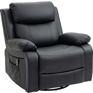 HOMCOM Fauteuil de Massage et Relaxation électrique inclinable pivotant Repose-Pied télécommande Noir - Publicité