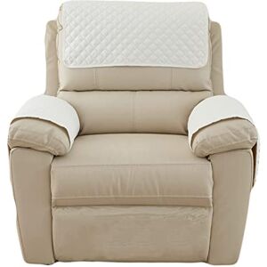 AWAV Housse D'accoudoir De Canapé, Housse D'appui-tête pour Housse De Bras De Fauteuil Inclinable, Housse De Fauteuil Antidérapante Matelassée, Lavable Protege de Meubles (Beige,3 personnes 5 pièces) - Publicité