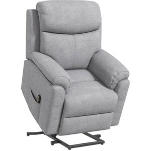 HOMCOM Fauteuil de Massage Fauteuil releveur inclinable Fauteuil de Relaxation électrique avec Repose-Pied Ajustable et télécommande Tissu Polyester Aspect Lin Gris - Publicité