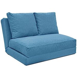 EVERGREENWEB MATERASSI & BEDS EVERGREENWEB Canapé lit Convertible Futon 2 Places, lit de canapé Multifunction, Canapé-lit Pliant de Haute qualité, Matelas de Sol futon avec Oreiller, canapé-lit Pliant au Sol Blu Hoshi - Publicité