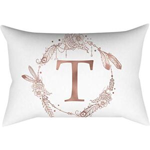 POPLY Coussin en Polyester Simple Lettre avec Poudre Doré Rose Est Une Taie d'oreiller Câlin 30x50 cm - Publicité