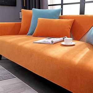 LINGKY Housses Canape d'angle 4/3/2/1 Places, Couvre Canapé en Forme de L avec Accoudoirs, Housse Canape Universelle Chenille, Protection Canapé Antidérapant (Orange,30x50cm) - Publicité