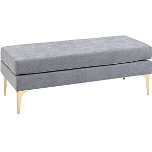 HOMCOM Banc Bout de lit Banquette Banc d'entrée Coussins d'assise Double Pieds en Acier Design Moderne Grande capacité de Charge 120 Kg 121 x 50,5 x 46,5 cm Gris Clair - Publicité