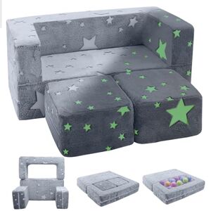 MeMoreCool Canapé pour Enfants, Brillant dans Le Noir, Canapé Pliable pour Chambre à Coucher, Meuble Chambre Enfant, Chauffeuse 1 Place, Mini Canapé Convertible Modulaire pour Salle de Jeux - Publicité