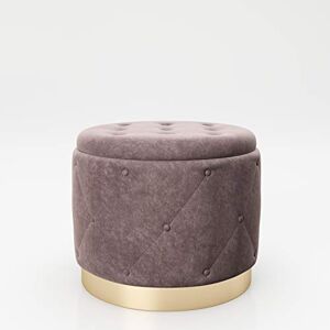 Playboy cm 677204RQ Pouf avec Espace de Rangement, Pied en métal doré, Quartz Rose, 50 x 40 x 50 cm - Publicité