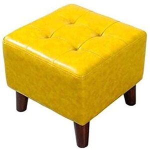 CCKUHN Repose-Pieds Ottomans Ottoman en Cuir PU, canapé, Salon, Table Basse, Tabouret (Rouge Marron) (Jaune 36 x 36 x 35 cm) - Publicité