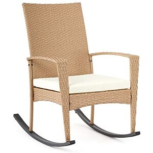 Mondeer Chaise de Jardin Exterieur Fauteuil à Bascule en Rotin Fauteuils de Salon à Bascule Rocking Chair avec Coussin D'assise Déhoussable Fauteuil Relax Jardin Plein Air Beige YAOYI - Publicité