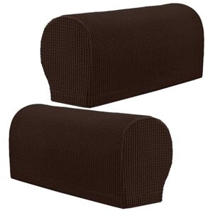 FANSU Housse de Fauteuil inclinable et Canapé, Lot de 2 Extensible Couvre Accoudoirs, Protection Antidérapante pour Accoudoir de Canapé, Housses d'accoudoir pour Salon Sofa (Marron foncé) - Publicité