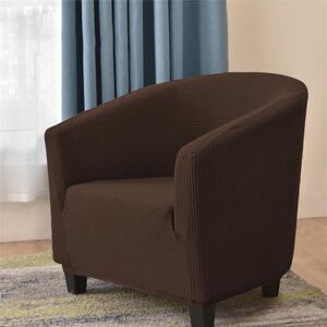 Highdi Housse de Fauteuil Cabriolet Chesterfield Extensible Jacquard Couleur Unie 1 Place Couverture de Fauteuil Housse de Fauteuil Salon Club, Facile à Installer et à Laver (Marron Foncé) - Publicité