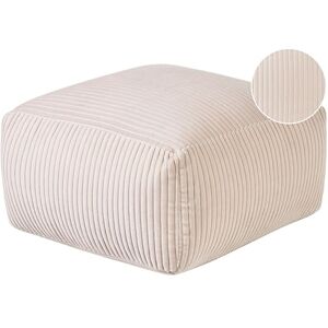 Beliani Pouf Ottoman Rectangulaire en Velours Côtelé Rembourré Beige Accessoire Déco Mukki - Publicité