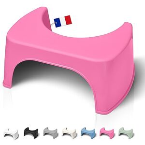 Well Care Tabouret de Toilette Physiologique Rose Fabriqué en France en Plastique Recyclé Marche Pied WC pour Adulte Petit Banc Repose Pied pour Adopter la Position Squatty Anti Constipation - Publicité