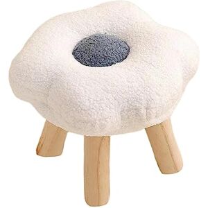 MagiDeal Repose-Pieds Repose-Pieds avec Pied en Bois Pouf Polyvalent Forme de Fleur antidérapante Mignon sous Le Bureau Canapé Tabouret pour Chambre à Coucher, Blanche - Publicité