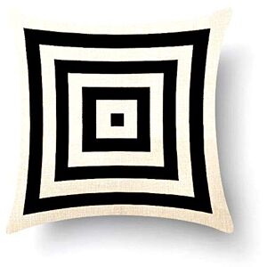 FEDBNET Housse de coussin en coton et lin Motif géométrique Noir et blanc 45 x 45 cm - Publicité