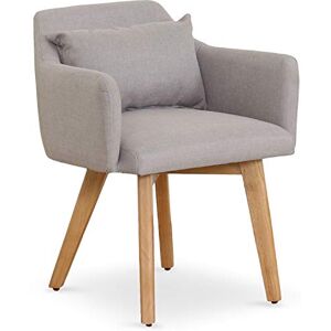 Menzzo Gybson Chaise/Fauteuil, Tissu, Beige, Dimensions : L58 x P58 x H70 cm Assise : 43 cm Hauteur d'accoudoirs 58 cm - Publicité