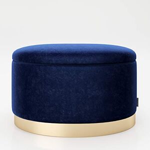 Playboy cm 677206BL Pouf Ovale avec Espace de Rangement, Le Pied d'or, Bleu, 60 x 40 x 40 cm - Publicité