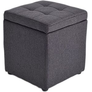 XZSHWB avec Couvercle Ottoman de Rangement Repose-Pieds en Cuir Repose-Pieds en Lin Boîte de Rangement dissimulée Siège de Rangement carré, Lin-Blanc laiteuxCuir：Blanc-303035CM - Publicité