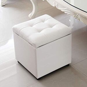 XCPHGFM Cube en Simili Cuir Ottoman de Rangement, Pouf, Banquette, Coffre à Jouets, boîte de Rangement, Pouf, siège Unique pour la Maison, Blanc, 40 x 40 x 40 cm (16 x 16 x 16) - Publicité