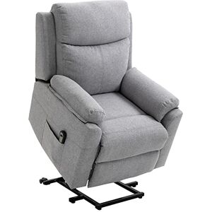 HOMCOM Fauteuil de Relaxation électrique Fauteuil releveur inclinable avec Repose-Pied Ajustable et télécommande Tissu Polyester Aspect Lin Gris Clair chiné - Publicité