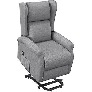 HOMCOM Fauteuil releveur inclinable avec Repose-Pied Fauteuil Relax Électrique Fauteuil de Relaxation électrique Ajustable avec Télécommande et Poche latérale de Rangement Lin Gris chiné - Publicité