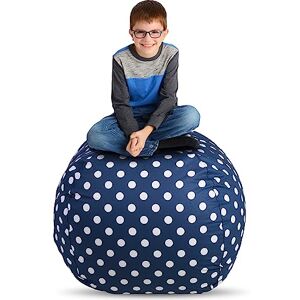 Creative Pouf de Rangement Animaux Peluche Rangement de Jouets Standard pour Enfants Disponible dans Une Vari_t_ de Tailles et de Couleurs (96.52, Pois Bleu) - Publicité