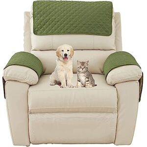 CaKErs Housse D'accoudoir De Canapé, Housse D'appui-tête pour Housse De Bras De Fauteuil Inclinable, Housse De Fauteuil Antidérapante Lavable, Protection De Meubles avec Poches (Vert,1 Places   3 pc) - Publicité