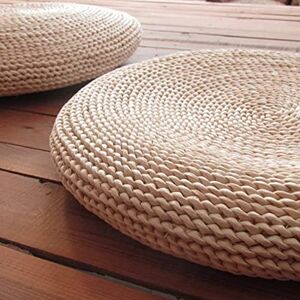 Washranp Coussin rond en paille tressée fait à la main pour chaise de sol, tatami, futon, yoga, pour la maison, la cuisine, le salon, 30 x 30 cm - Publicité