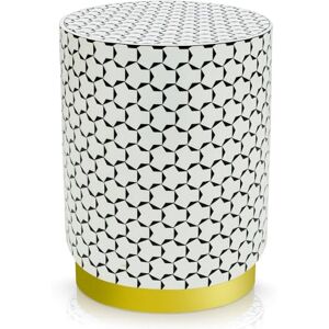 Menzzo Combino Pouf, Noir/Blanc, L40 x P40 x H46 cm - Publicité