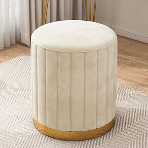 Petit repose-pieds ottoman en velours – Tabouret moderne rond en velours pour salon, chambre à coucher – Repose-pieds rembourré - Publicité