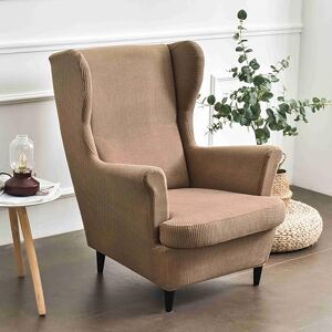 Hixingo Housse Fauteuil à Oreilles, 2 Pièces Housse de Chaise Extensible Grains de Maïs, Housse de Canapé Lavable avec Coussin, Housse de Fauteuil Antidérapante, pour Salon, Clubhouse (Marron) - Publicité