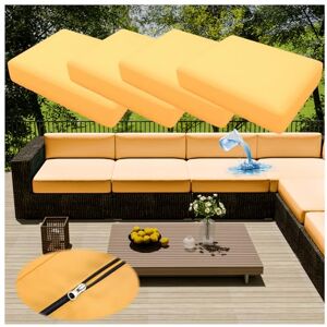 EXTLEZSA Lots De 4 Housses De Coussins De Siège Imperméables Housse De Coussin De Canapé Avec Fermeture éclair, Housse De Remplacement Anti-poussière (60 * 55cm,Doré) - Publicité