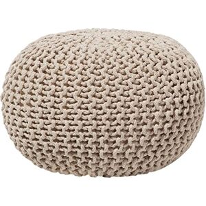 Beliani Pouf Rond en Coton Beige à Billes de Polystyrène Accessoire d'Intérieur Conrad - Publicité