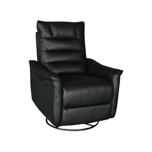 Conforama Fauteuil relaxation électrique  et pivotant en cuir JACKSON coloris noir - Publicité