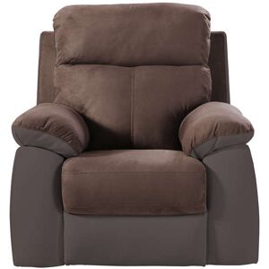 Conforama Fauteuil relax manuel TUPELO coloris marron chocolat