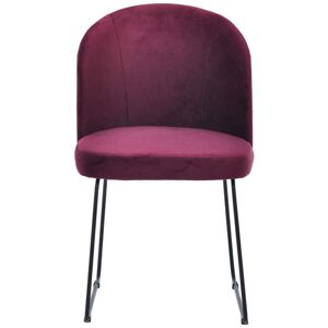 Conforama Chaise velours DAPHNE coloris grenat