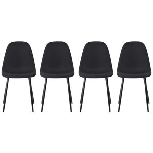 Conforama Lot de 4 chaises en tissu JENNA