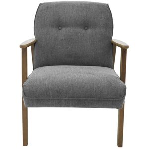 Conforama Fauteuil fixe TAHITI coloris gris anthracite et noyer