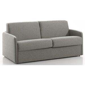 DELICE - Canape lit 2 places - Tissu tisse - Couchage 120 x 190 cm - Largeur 154 cm Sommier doubles lattes larges Gris clair