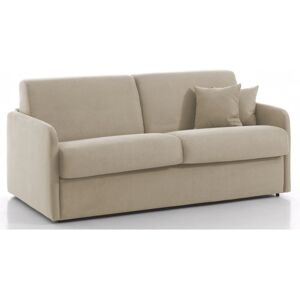 DELICE - Canape lit 2 places - Tissu tisse - Couchage 120 x 190 cm - Largeur 154 cm Sommier doubles lattes larges Beige Microfibre