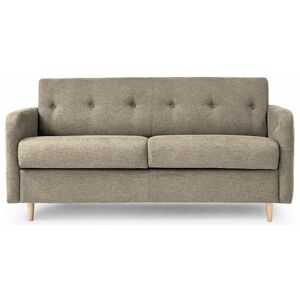 LILLE - Canape lit 3 places - Tweed - Couchage 140 x 190 cm - Largeur 180 cm Sommier doubles lattes larges Taupe clair