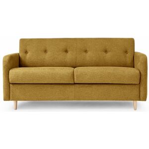 LILLE - Canape lit 4 places - Tweed - Couchage 160 x 190 cm - Largeur 200 cm Sommier doubles lattes larges Moutarde