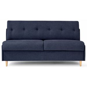 ROUBAIX - Canape lit sans accoudoirs 3 places - Tweed - Couchage 140 x 190 cm - Largeur 170 cm Sommier doubles lattes larges Bleu marine