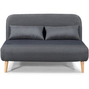 Loungitude Banquette convertible BZ 2 places BIRDY - Gris foncé Gris foncé Tissu - Publicité