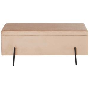 Maisons du Monde Banquette-coffre en metal dore et velours beige