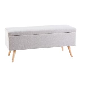 Maisons du Monde Banquette coffre vintage grise et bois d'hévéa Gris 100x45x40cm